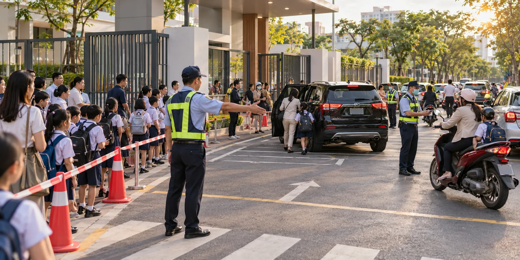 Phân luồng và xác minh rõ ràng giúp quy trình ra về duy trì an toàn trong giờ cao điểm.